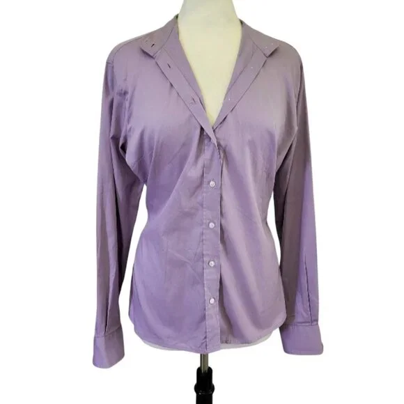 R.J. Classics Women's Lilac Purple Long Sleeve Hunter Show Shirt & Collar 44/10 - Picture 6 of 9